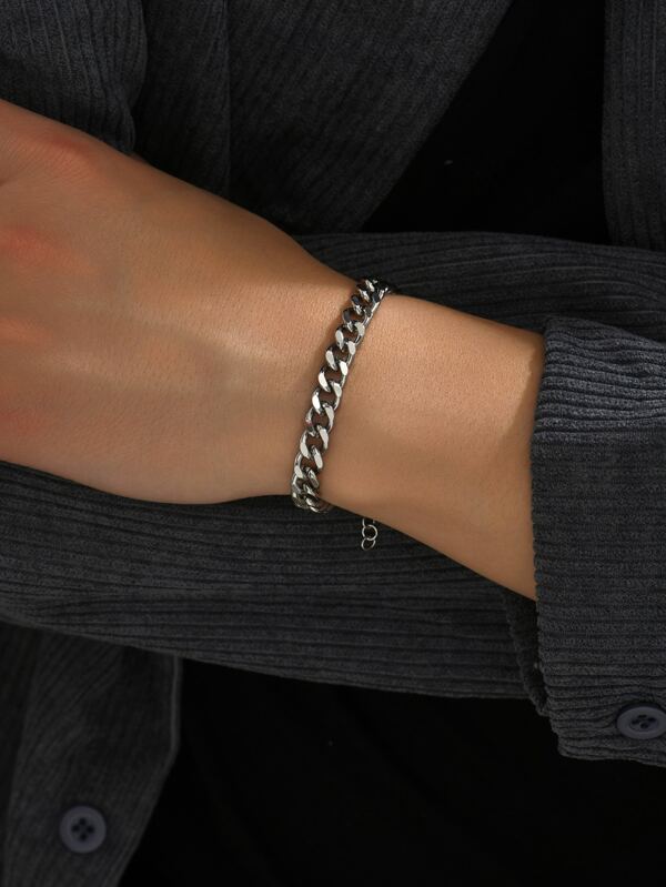 Men's Silver Classic Cuban Silver Bracelet