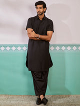 Men's Black Festive Ethnic Full Sleeves Kurta