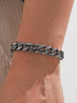 Men's Hades Classic Silver Thick Bracelet