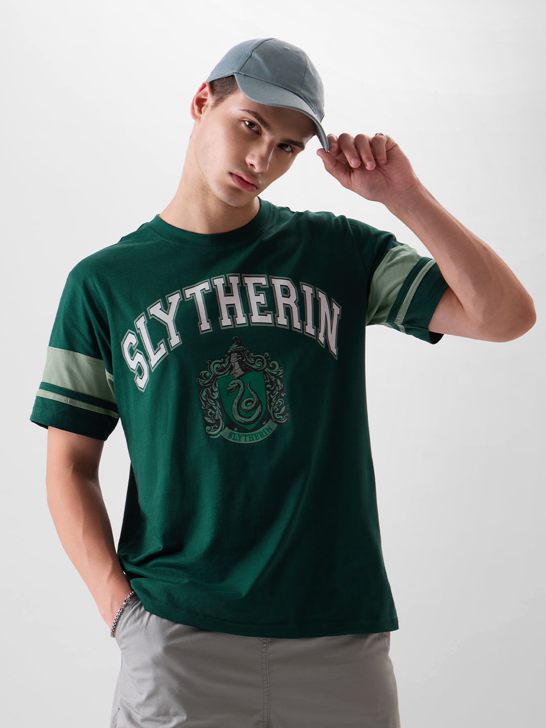 Men's Green Casual Printed Regular Fit Half Sleeves Tshirt