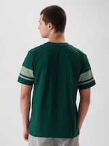Men's Green Casual Printed Regular Fit Half Sleeves Tshirt