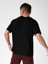 Men's Black Casual Graphic Half Sleeves Tshirt