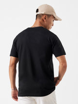 Men's Black Casual Solid Regular Fit Half Sleeves Tshirt