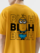 Men's Yellow Casual Printed Oversized Fit Half Sleeves Tshirt