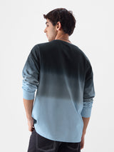 Men's Blue Casual Solid Oversized Fit Full Sleeves Tshirt