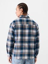 Men's Blue Casual Checkered Regular Fit Full Sleeves Shirt