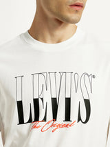 Mens Half Sleeves White Graphics Slim Fit Tshirt