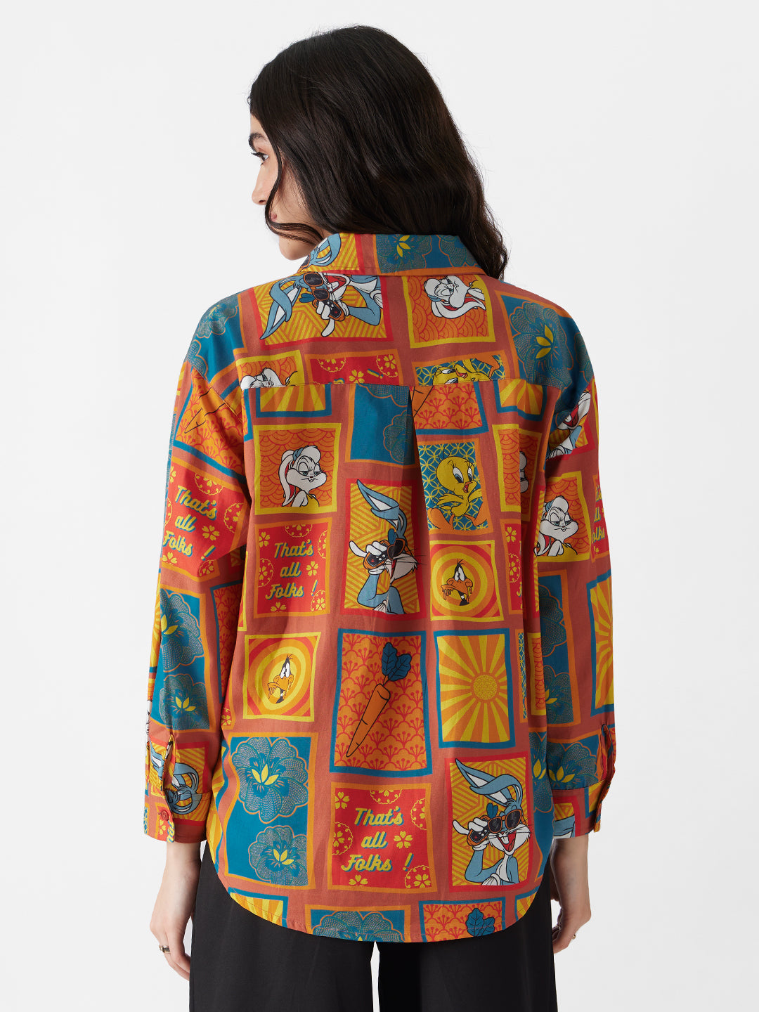 Women's Multicolor Casual Oversized Fit Printed Full Sleeves Shirt