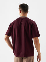 Men's Red Casual Printed Oversized Fit Half Sleeves Tshirt