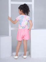 Girls Mid Thigh Length Semi Casual Shorts Set