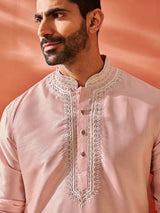 Men's Peach Festive Ethnic Full Sleeves Kurta