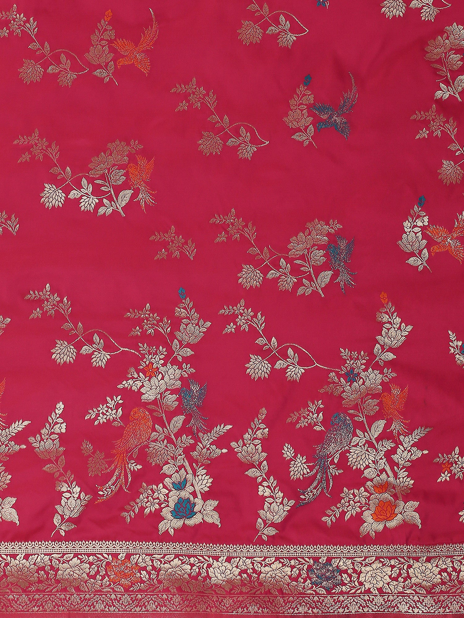 Women's Silk Blend Pink Woven Design Designer Saree with Blouse Piece