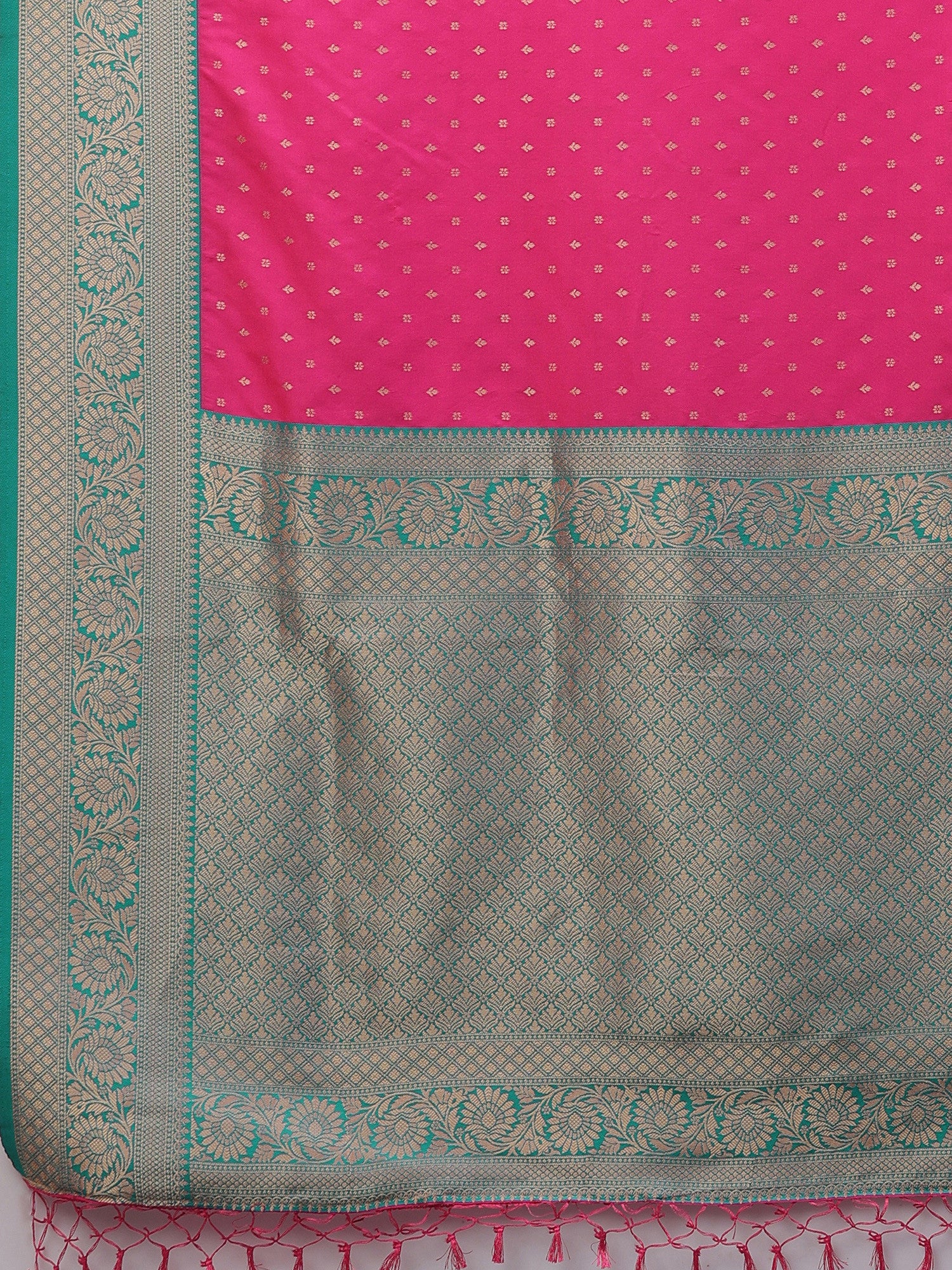 Women's Silk Blend Pink Woven Design Designer Saree with Blouse Piece