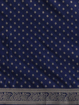 Women's Silk Blend Navy Woven Design Designer Saree with Blouse Piece