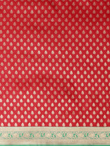 Women's Silk Blend Red Woven Design Designer Saree With Blouse Piece