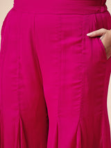 Women's Embellished Sequinned Round Neck Top with Palazzos