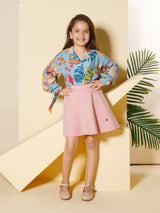 Girls Knee Length Semi Casual Skirt
