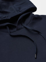 Men's Navy Solid Hooded Neck Oversized Hoodie