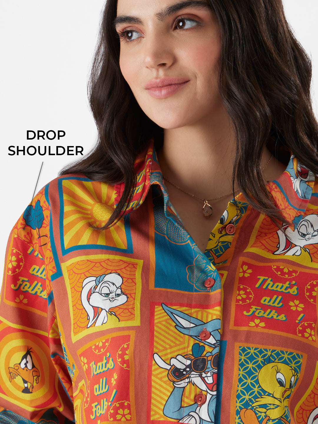 Women's Multicolor Casual Oversized Fit Printed Full Sleeves Shirt
