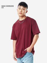 Men's Red Casual Solid Regular Fit Half Sleeves Tshirt