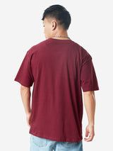 Men's Red Casual Solid Regular Fit Half Sleeves Tshirt