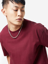 Men's Red Casual Solid Regular Fit Half Sleeves Tshirt