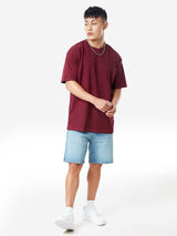 Men's Red Casual Solid Regular Fit Half Sleeves Tshirt
