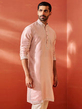 Men's Peach Festive Ethnic Full Sleeves Kurta