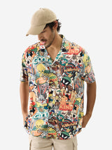 Men's Multicolor Casual Printed Regular Fit Half Sleeves Shirt