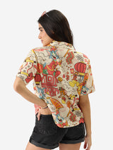 Women's Multicolor Casual Regular Fit Printed Half Sleeves Shirt