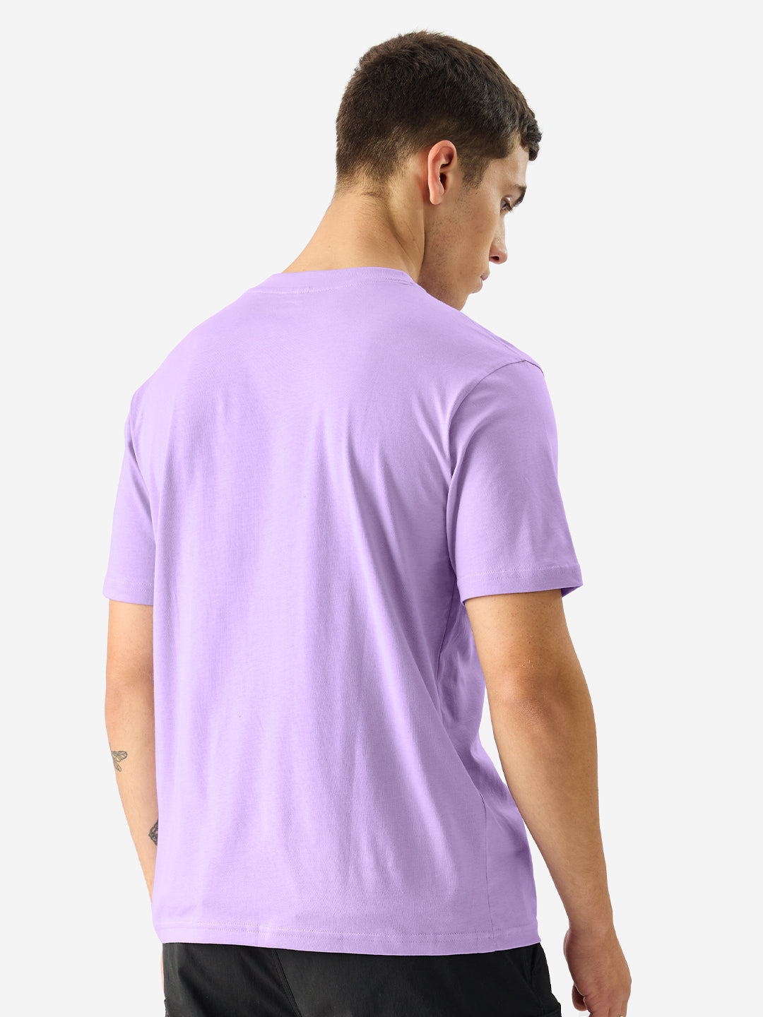 Men's Purple Casual Solid Regular Fit Half Sleeves Tshirt