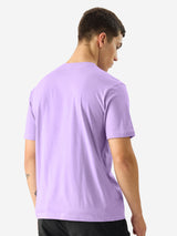 Men's Purple Casual Solid Regular Fit Half Sleeves Tshirt