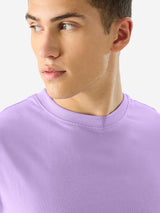 Men's Purple Casual Solid Regular Fit Half Sleeves Tshirt