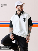 Men's White Casual  Half Sleeves Polo Tshirt