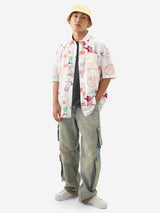 Men's Multicolor Casual Printed Oversized Fit Half Sleeves Shirt