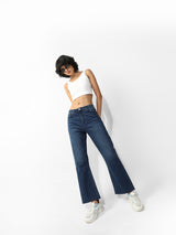 Women's Blue Woven Casual Solid Regular Fit Jeans