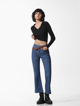 Women's Blue Woven Casual Solid Regular Fit Jeans