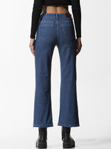 Women's Blue Woven Casual Solid Regular Fit Jeans