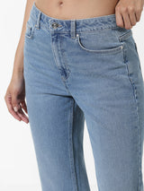 Women's Blue Woven Casual Solid Regular Fit Jeans