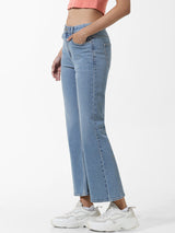 Women's Blue Woven Casual Solid Regular Fit Jeans