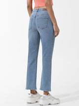 Women's Blue Woven Casual Solid Regular Fit Jeans