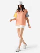 Women's Multicolor Casual Oversized Fit Solid Half Sleeves Tshirt