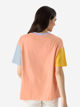 Women's Multicolor Casual Oversized Fit Solid Half Sleeves Tshirt
