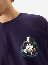 Men's Purple Casual Printed Oversized Fit Half Sleeves Tshirt