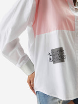 Women's White Casual Oversized Fit Printed Full Sleeves Shirt