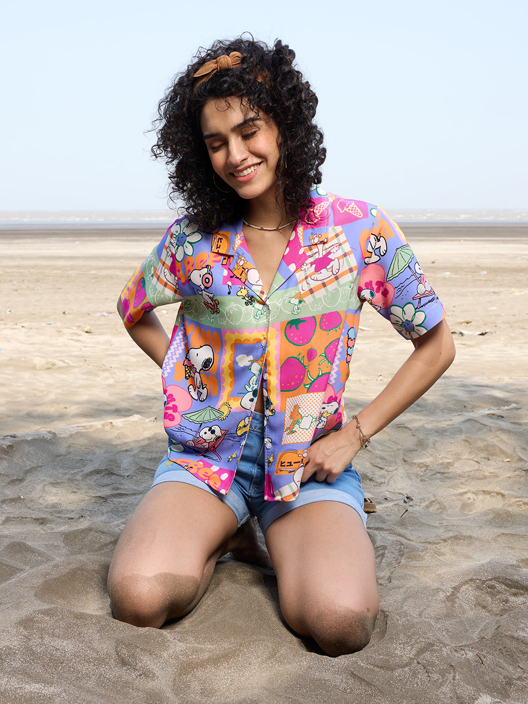 Women's Multicolor Casual Regular Fit Printed Half Sleeves Shirt