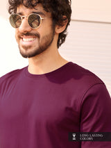 Men's Red Casual Solid Regular Fit Half Sleeves Tshirt