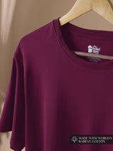 Men's Red Casual Solid Regular Fit Half Sleeves Tshirt