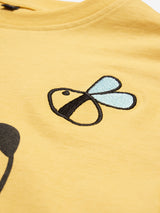 Women's Yellow Casual Regular Fit Graphic Half Sleeves Tshirt