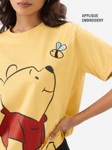 Women's Yellow Casual Regular Fit Graphic Half Sleeves Tshirt